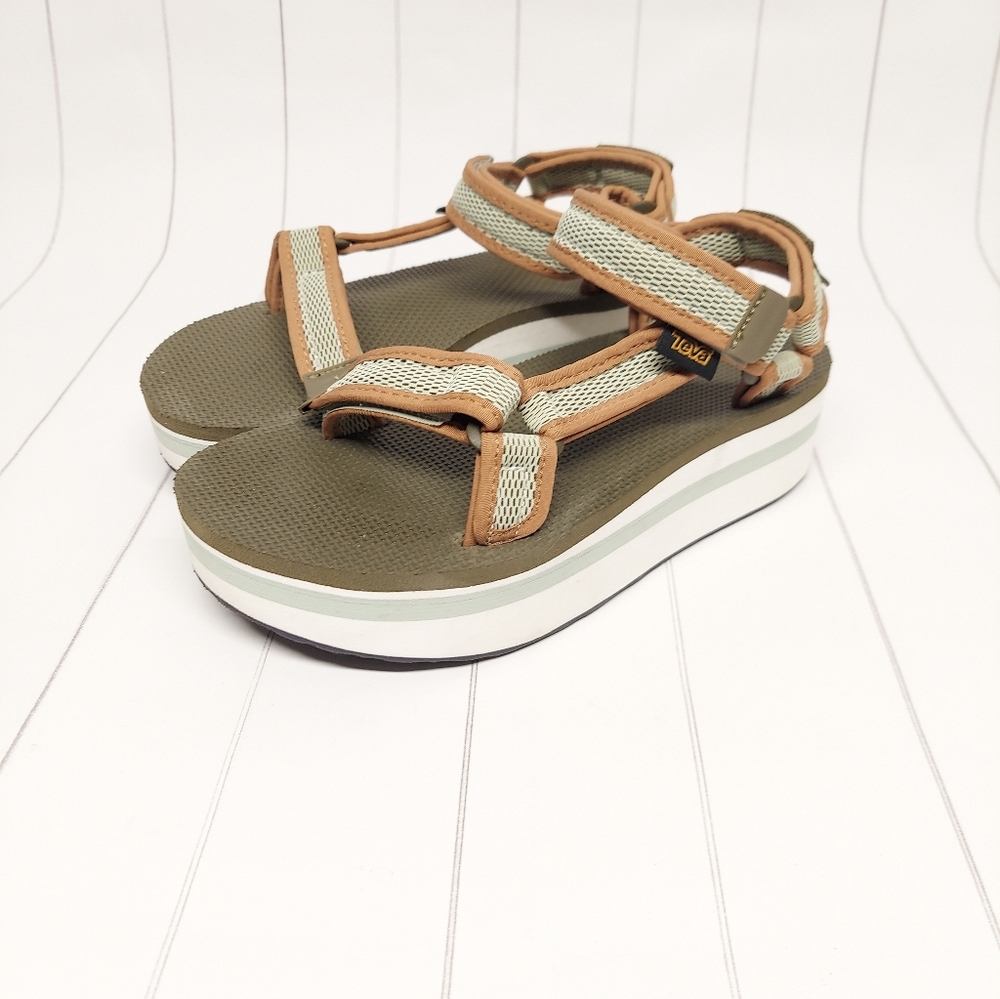 Teva Olive Strap Platform Sandals Shoes - Picture 4 of 16